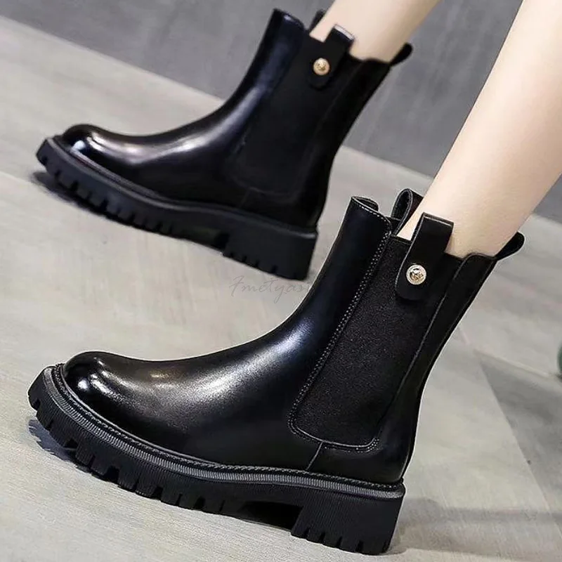 Women Ankle Boots Retro Thick-soled Boots Warm Plush Chunky Heel Booties for Women All-match Slip On Women's Chelsea Boots
Women Ankle Boots Retro Thick-soled Boots Warm Plush Chunky Heel Booties for Women All-match Slip On Women's Chelsea Boots