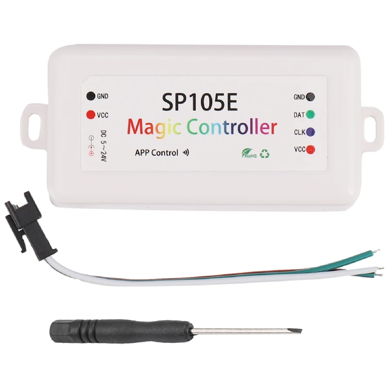 SP105E Wireless Bluetooth Controller APP WS2811 WS2812B WS2801 SK6812 APA102 Individually Addressable Programmable LED Strip Pix
SP105E Wireless Bluetooth Controller APP WS2811 WS2812B WS2801 SK6812 APA102 Individually Addressable Programmable LED Strip Pix