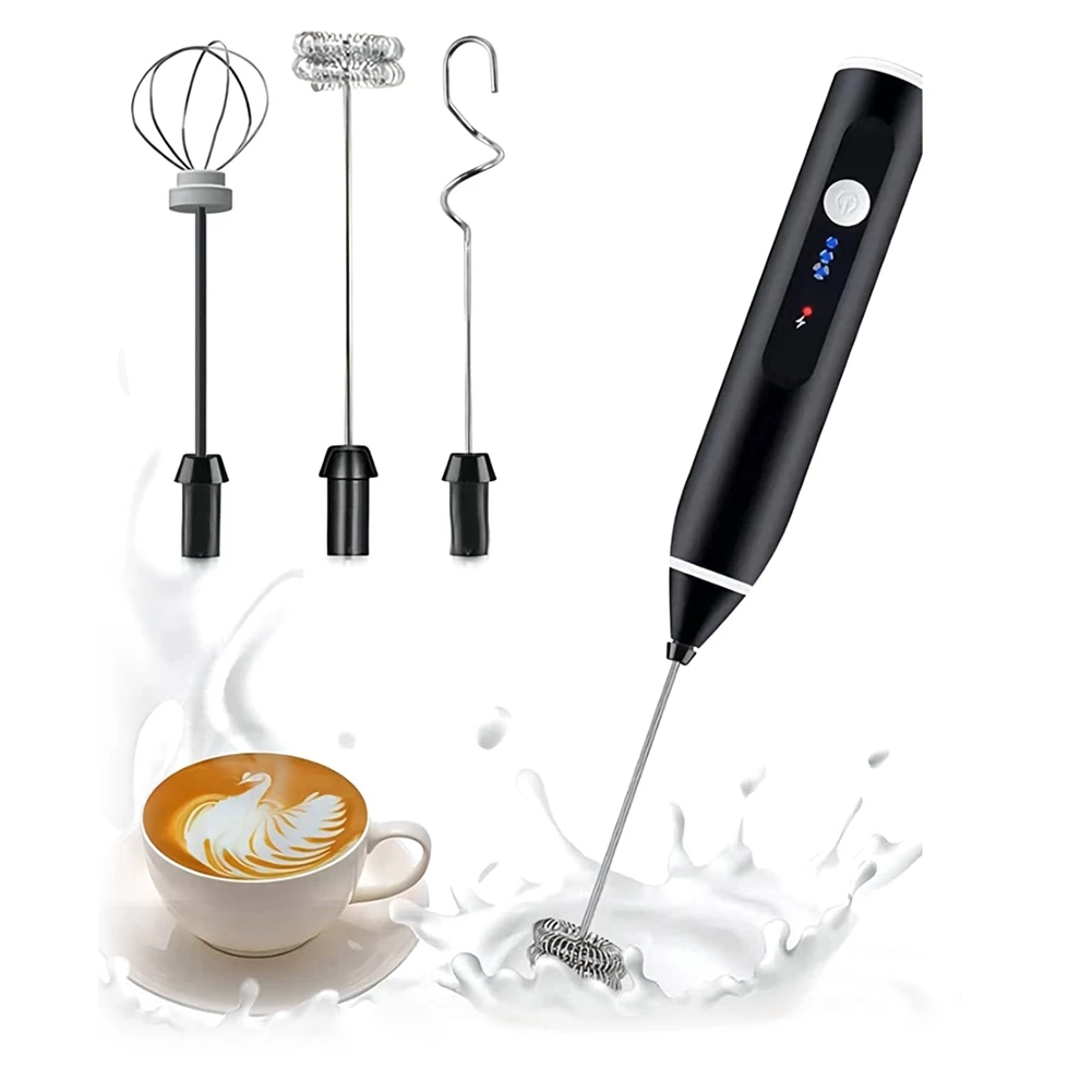 Handheld Electric Milk Frother Whisk Egg Beater USB Rechargeable Coffee Blender Household Milk Shaker Mixer Foamer Black
Handheld Electric Milk Frother Whisk Egg Beater USB Rechargeable Coffee Blender Household Milk Shaker Mixer Foamer Black