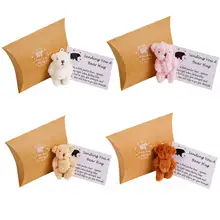 Mini Plush Bear Box Matchbox Toy Cute Teddy Bear Mini Hug Figure Card Box Gift Halloween Xmas Bear Box Mini Cuddly Toy