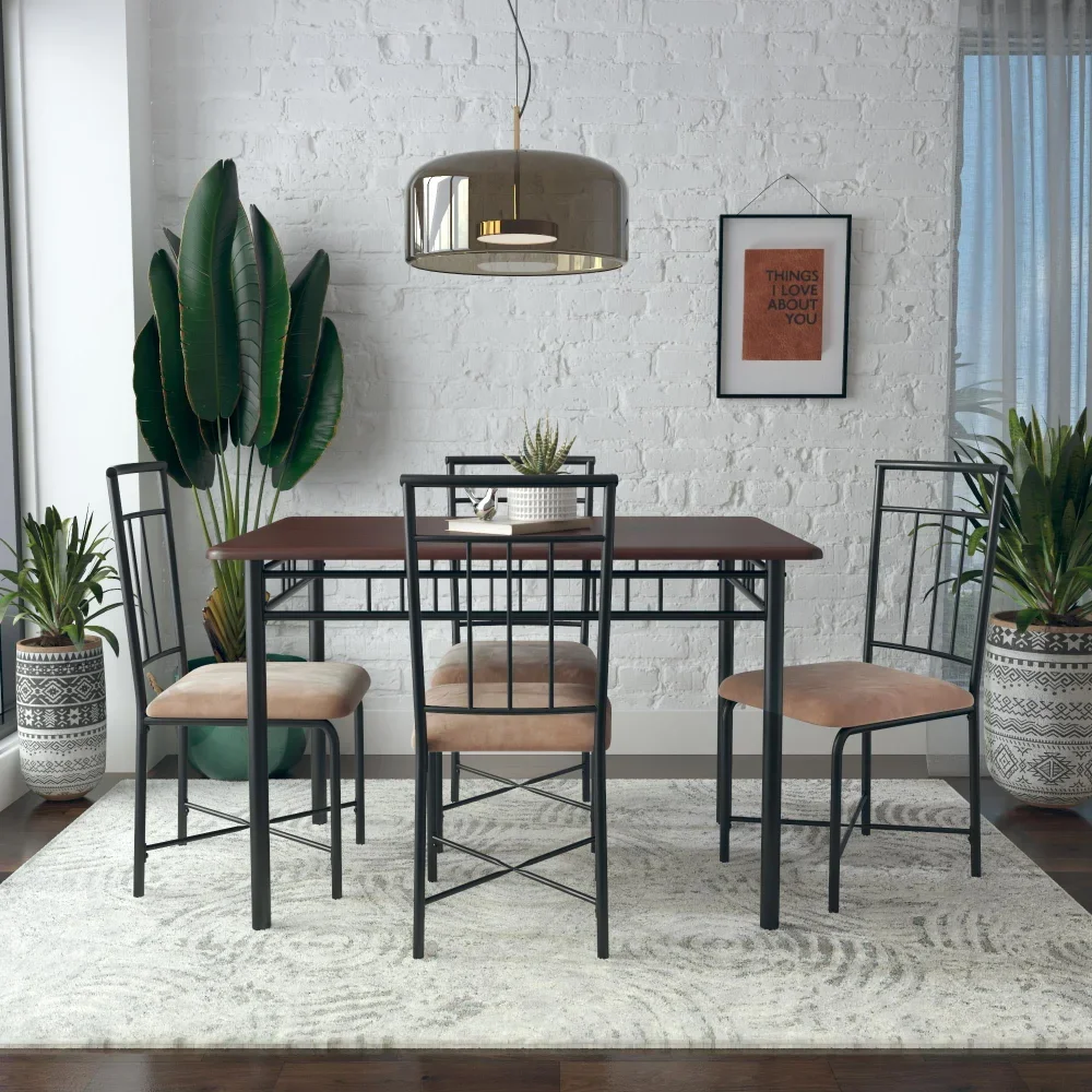 Traditional 5-Piece Wood & Metal Dining Set, Deep Walnut dinning table set furniture ,table and chairs set
Traditional 5-Piece Wood & Metal Dining Set, Deep Walnut dinning table set furniture ,table and chairs set