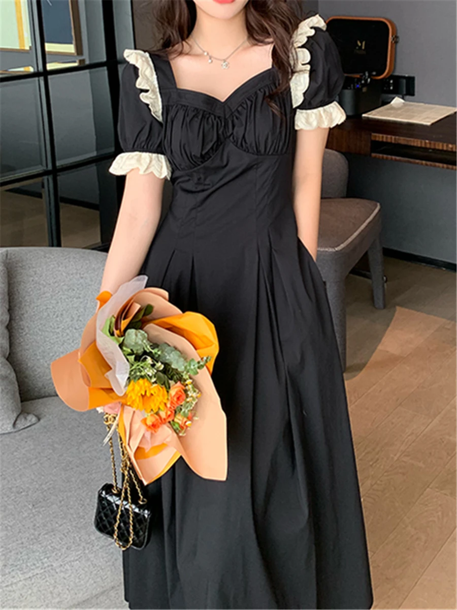 Women Elegant Summer Black Midi Dress 2022 New Fashion Casual Ladies Vestidos Female French Style Clothing
Women Elegant Summer Black Midi Dress 2022 New Fashion Casual Ladies Vestidos Female French Style Clothing
