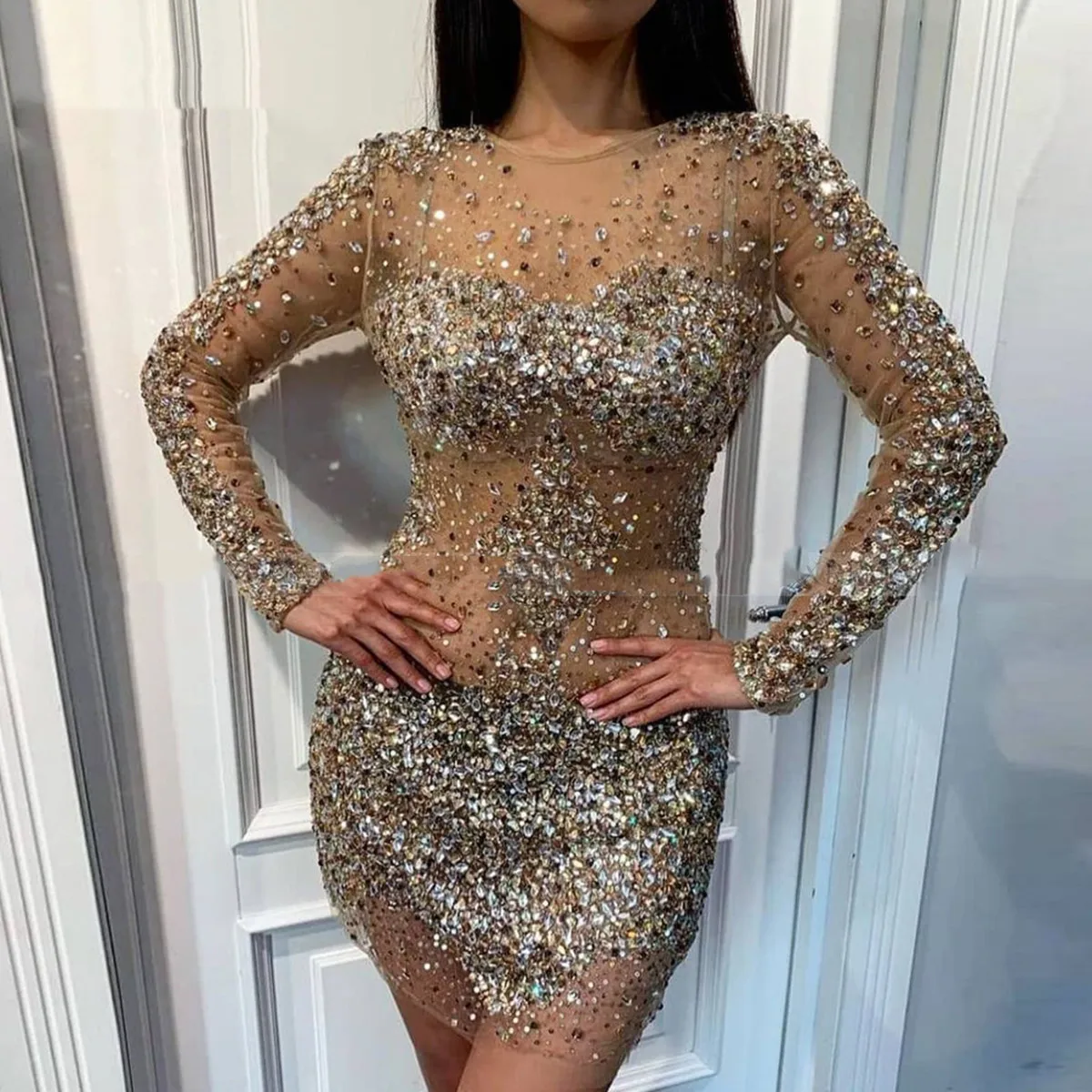 Luxury Long Sleeves Short Prom Dress 2023 O Neck Heavy Beading Stone Illusion Sweet Birthday Party Graduation Holiday Wear
Luxury Long Sleeves Short Prom Dress 2023 O Neck Heavy Beading Stone Illusion Sweet Birthday Party Graduation Holiday Wear