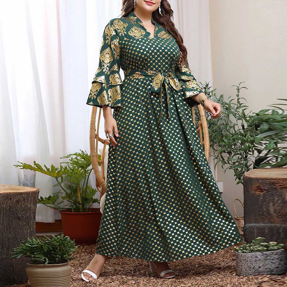 Women Plus Size Large Maxi Dress Long Muslim Turkish Party Evening Festival Robe V-Neck Elegant Lace Up Dress L -4XL
Women Plus Size Large Maxi Dress Long Muslim Turkish Party Evening Festival Robe V-Neck Elegant Lace Up Dress L -4XL