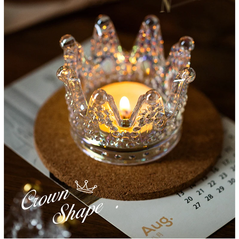 Lead-free Crystal Glass Crown Romantic Candlestick Creative Desktop Jewelry Rack Decorative Ornaments Candlelight Dinner Props 
Lead-free Crystal Glass Crown Romantic Candlestick Creative Desktop Jewelry Rack Decorative Ornaments Candlelight Dinner Props