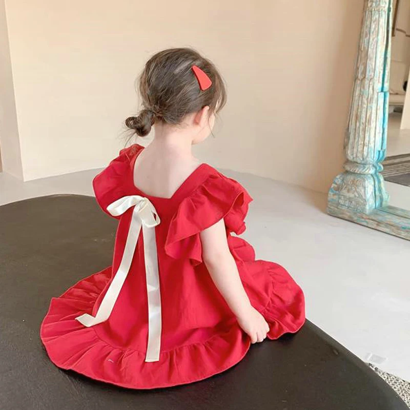 Children Dresses 2022 Summer New Solid Color Kids Clothes Dress For Girls Casual Dress Sweet Ruffle Ribbon Party Dress 2-6 Years
Children Dresses 2022 Summer New Solid Color Kids Clothes Dress For Girls Casual Dress Sweet Ruffle Ribbon Party Dress 2-6 Years