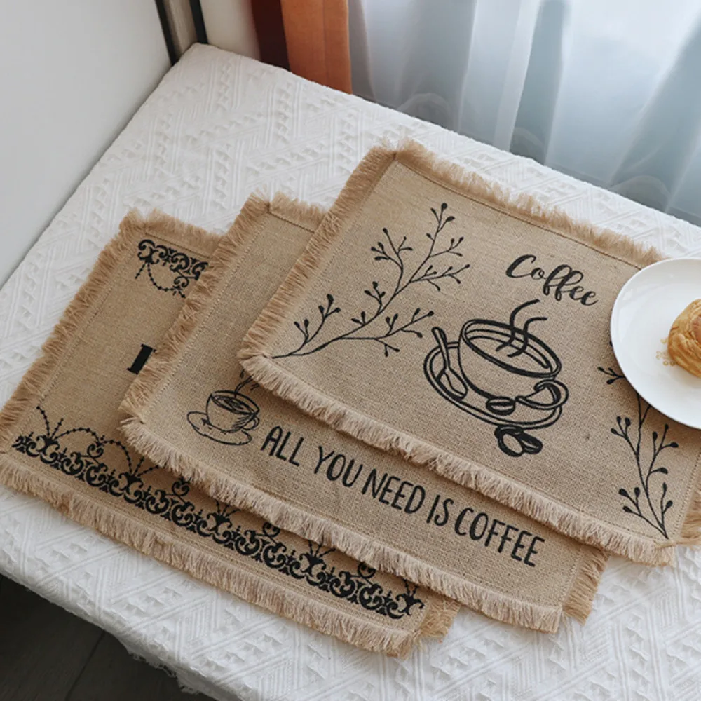 Woven Placemats Wind Jute Coaster Linen Dining Table Insulation Pad Props Square Jute Decorative Cushion
Woven Placemats Wind Jute Coaster Linen Dining Table Insulation Pad Props Square Jute Decorative Cushion