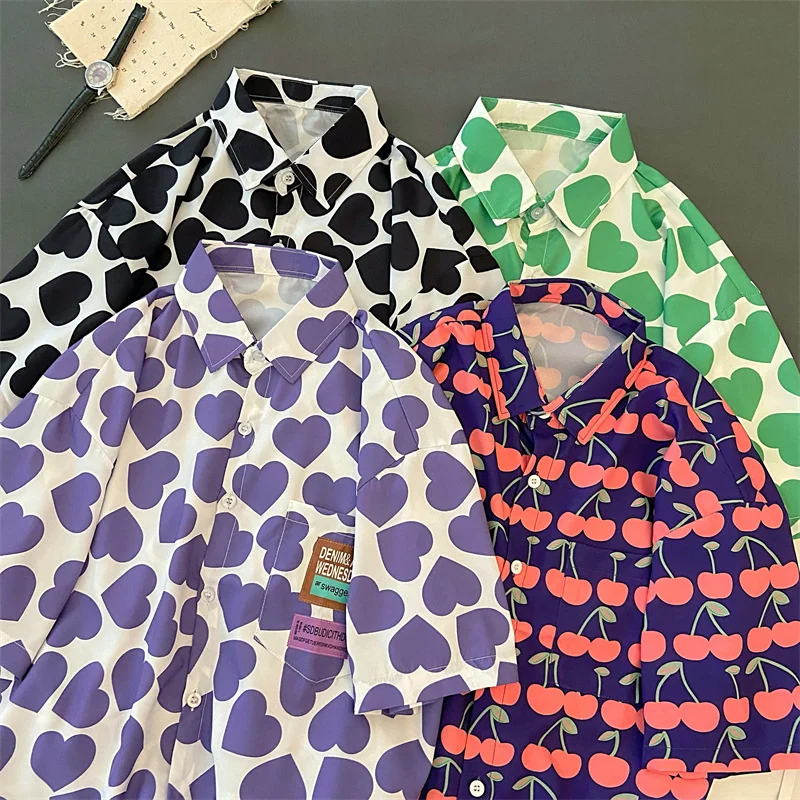 EBAIHUI Vintage Harajuku Shirt Women Short Sleeve Street Style 90s Oversize Elegant Blouses Heart Print Korean Fashion Shirts
EBAIHUI Vintage Harajuku Shirt Women Short Sleeve Street Style 90s Oversize Elegant Blouses Heart Print Korean Fashion Shirts