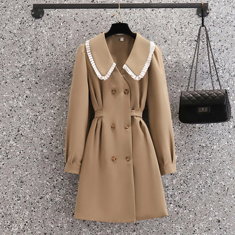 Khaki Plus size Windbreaker Coat Women's Medium Long Length Single Breasted Loose Trench 2022 Spring Autumn New Coats
Khaki Plus size Windbreaker Coat Women's Medium Long Length Single Breasted Loose Trench 2022 Spring Autumn New Coats