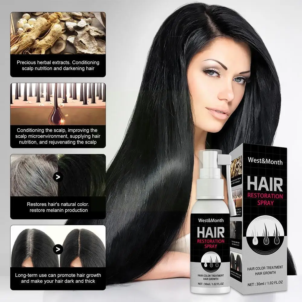 Grey Hair Treatment Serum Anti Hair Loss Hair Growth Essence Black Spray White Hair Hair White Repair Anti Spray Hair Z7H3
Grey Hair Treatment Serum Anti Hair Loss Hair Growth Essence Black Spray White Hair Hair White Repair Anti Spray Hair Z7H3