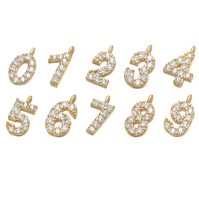 10 Pcs/Set Copper Micro-set Digital Pendant Small Zircon Geometric Plummet Accessory Fashion Jewelry Making Accessory Gift
10 Pcs/Set Copper Micro-set Digital Pendant Small Zircon Geometric Plummet Accessory Fashion Jewelry Making Accessory Gift