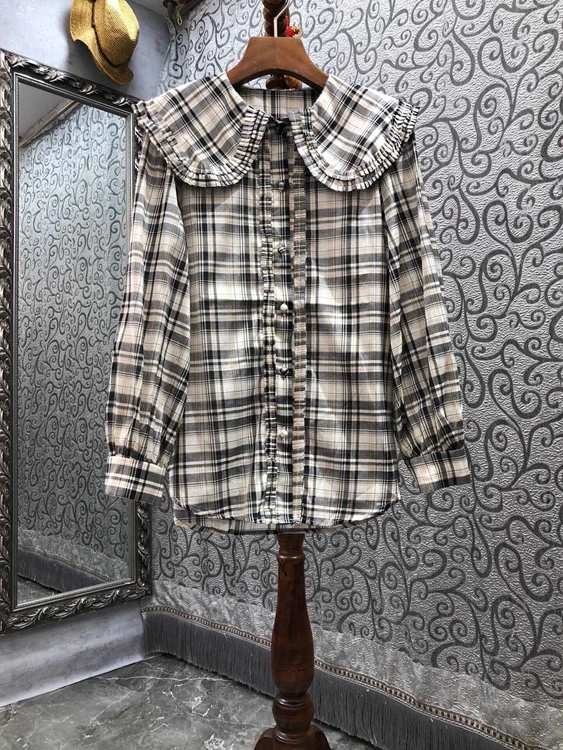 Новинка 2022, женская модная рубашка с большими лацканами, в клетку, декоративная рубашка с длинными рукавами, 0112
Новинка 2022, женская модная рубашка с большими лацканами, в клетку, декоративная рубашка с длинными рукавами, 0112