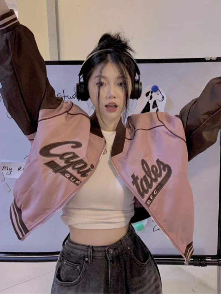 Deeptown Y2K Vintage Zip Up Baseball Coat Women Harajuku Hip Hop Oversize Cropped Jackets Loose Casual Sport Tops 90s Streetwear
Deeptown Y2K Vintage Zip Up Baseball Coat Women Harajuku Hip Hop Oversize Cropped Jackets Loose Casual Sport Tops 90s Streetwear