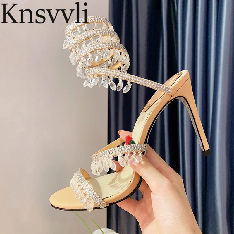 Sexy Thin Heels Sandals Women Snakelike Crystal Pendant Ankle Strap Mules Shoes Female Luxury Party Prom Pumps Shoes Woman
Sexy Thin Heels Sandals Women Snakelike Crystal Pendant Ankle Strap Mules Shoes Female Luxury Party Prom Pumps Shoes Woman