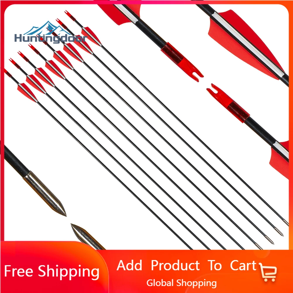 6/12pcs Huntingdoor FRP arrow (compound angle) 31.5'' Diameter 6mm SP750 for Compound Bow Hunting Archery
6/12pcs Huntingdoor FRP arrow (compound angle) 31.5'' Diameter 6mm SP750 for Compound Bow Hunting Archery
