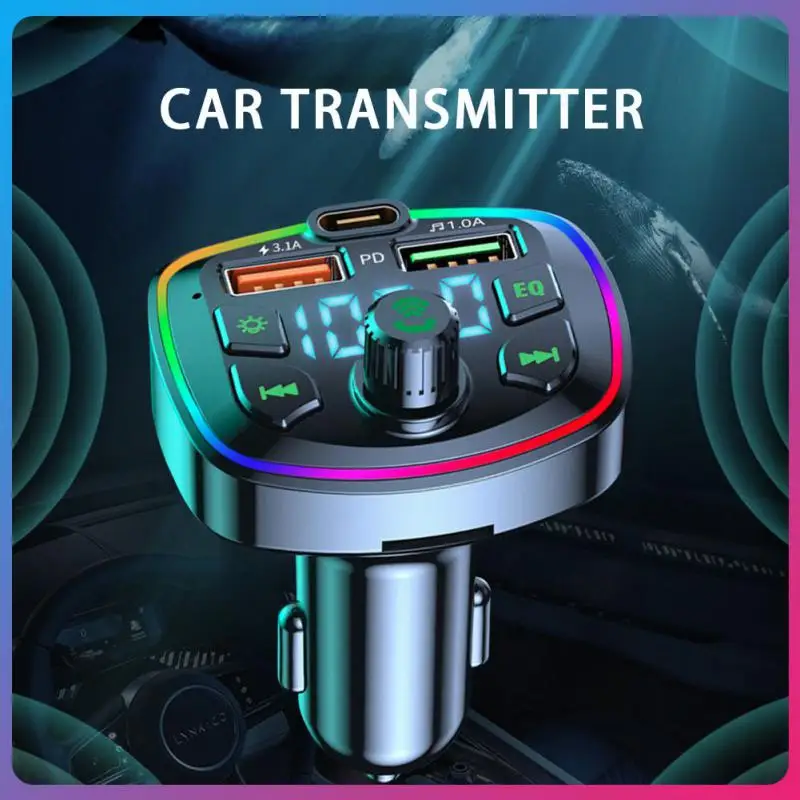 Dual Usb Car Bluetooth 5.0 Charger 3.1a Colorful Ambient Light Hands-free Fast Charging Pd 18w Type-c Mp3 Music Player
Dual Usb Car Bluetooth 5.0 Charger 3.1a Colorful Ambient Light Hands-free Fast Charging Pd 18w Type-c Mp3 Music Player