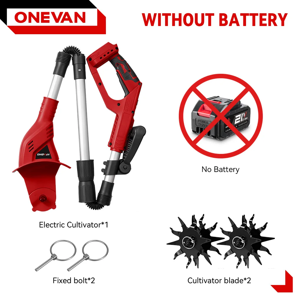ONEVAN Бесщеточный электрокультиватор 1600 Вт для газонов
ONEVAN Бесщеточный электрокультиватор 1600 Вт для газонов