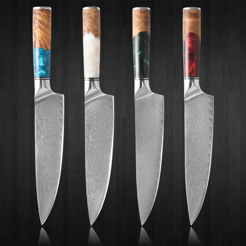 6-7 Layers VG10 Damascus Steel 8-inch Chef's Knife Western-style Chef's Knife Resin Handle Vegetable Cutting Multi-purpose Knife
6-7 Layers VG10 Damascus Steel 8-inch Chef's Knife Western-style Chef's Knife Resin Handle Vegetable Cutting Multi-purpose Knife