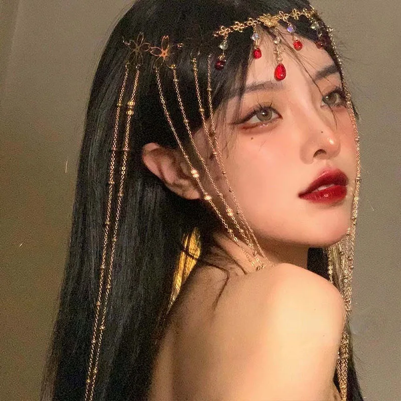 Face Curtain Forehead Pendant Retro Headband Flower Geometric Chain Tassel Personality Design Water Drop Fringe Hair Accessories
Face Curtain Forehead Pendant Retro Headband Flower Geometric Chain Tassel Personality Design Water Drop Fringe Hair Accessories