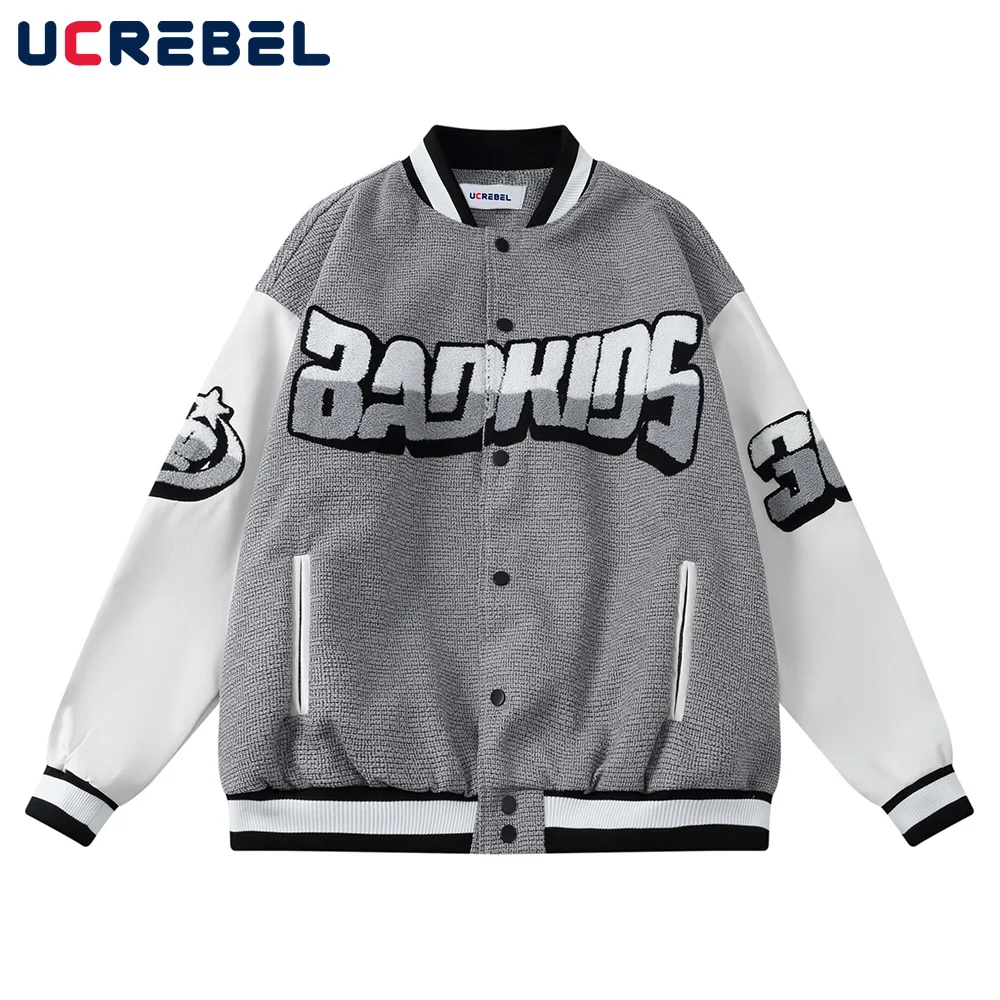 Letter Embroidered Baseball Jacket Mens Retro Gradient Dyed Stand Collar Outerwear Autumn Winter Casual Pu Leather Sleeve Jacket
Letter Embroidered Baseball Jacket Mens Retro Gradient Dyed Stand Collar Outerwear Autumn Winter Casual Pu Leather Sleeve Jacket