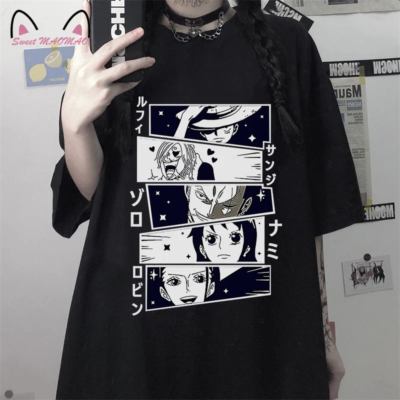 Anime One Piece Luffy Fashion Super Cool Print Short Sleeve Women T-shirt Street Tops Woman Tshirt Clothing Hip Hop Punk T Shirt
Anime One Piece Luffy Fashion Super Cool Print Short Sleeve Women T-shirt Street Tops Woman Tshirt Clothing Hip Hop Punk T Shirt