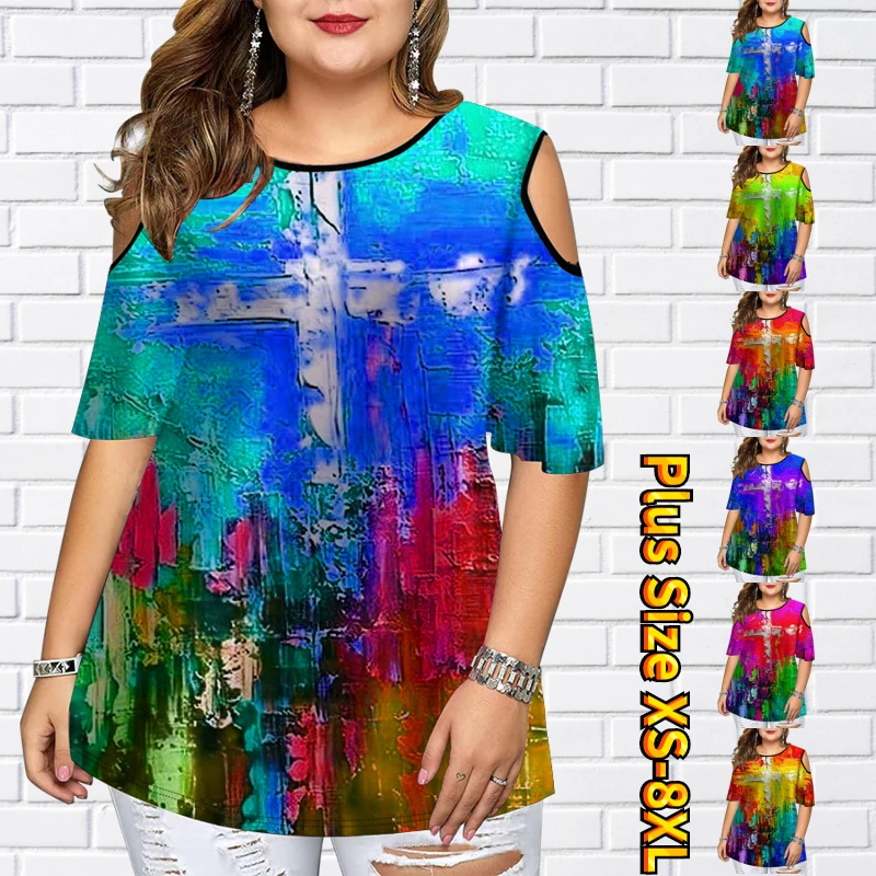 2022 New Ladies Abstract Print T-Shirt Summer Loose Off Shoulder Tops Fashion Casual Versatile Short Sleeve Female Trend Shirt
2022 New Ladies Abstract Print T-Shirt Summer Loose Off Shoulder Tops Fashion Casual Versatile Short Sleeve Female Trend Shirt
