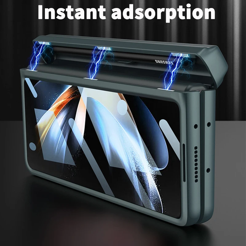 Magnetic Leather Screen Glass All-included Cover For Samsung Galaxy Z Fold 5 4 3 5G Case Folding protective Pen Holder For Fold4
Magnetic Leather Screen Glass All-included Cover For Samsung Galaxy Z Fold 5 4 3 5G Case Folding protective Pen Holder For Fold4