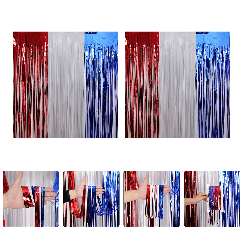 3 Pcs 4th July Decoration Independence Day Foil Curtain Blue Home Tinsel Fringe Fourth Curtains Striped Backdrop
3 Pcs 4th July Decoration Independence Day Foil Curtain Blue Home Tinsel Fringe Fourth Curtains Striped Backdrop