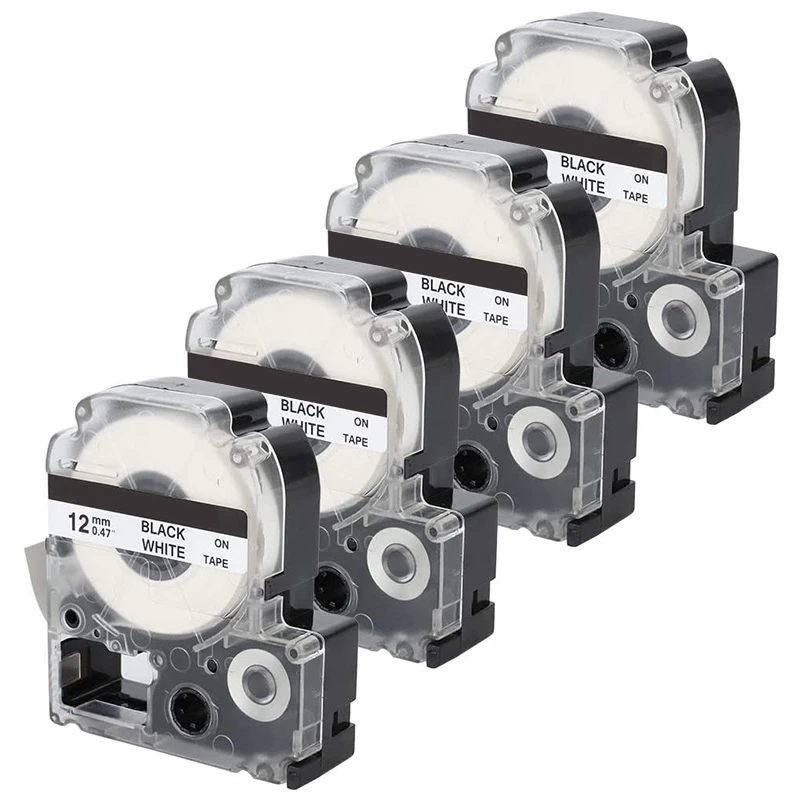 New 4 Pack Compatible Label Tape Replacement For Epson LK-4WBN (SS12KW) Label Tape Cartridges Black On White Tape
New 4 Pack Compatible Label Tape Replacement For Epson LK-4WBN (SS12KW) Label Tape Cartridges Black On White Tape