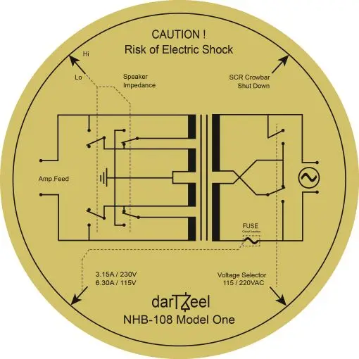 NHB-108 No Feedback Power Amplifier Transformer Nameplate 
NHB-108 No Feedback Power Amplifier Transformer Nameplate