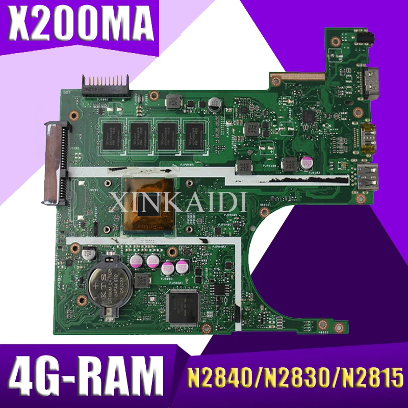 XinKaidi X200MA Laptop motherboard for ASUS X200MA F200M F200MA Test original motherboard 4G-RAM N2840/N2830/N2815
XinKaidi X200MA Laptop motherboard for ASUS X200MA F200M F200MA Test original motherboard 4G-RAM N2840/N2830/N2815