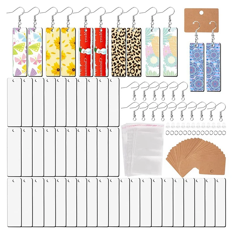 50Pcs Sublimation Blank Earrings Rectangular, Heat Transfer Earring Pendant With Earring Bags, DIY Making Sublimation
50Pcs Sublimation Blank Earrings Rectangular, Heat Transfer Earring Pendant With Earring Bags, DIY Making Sublimation