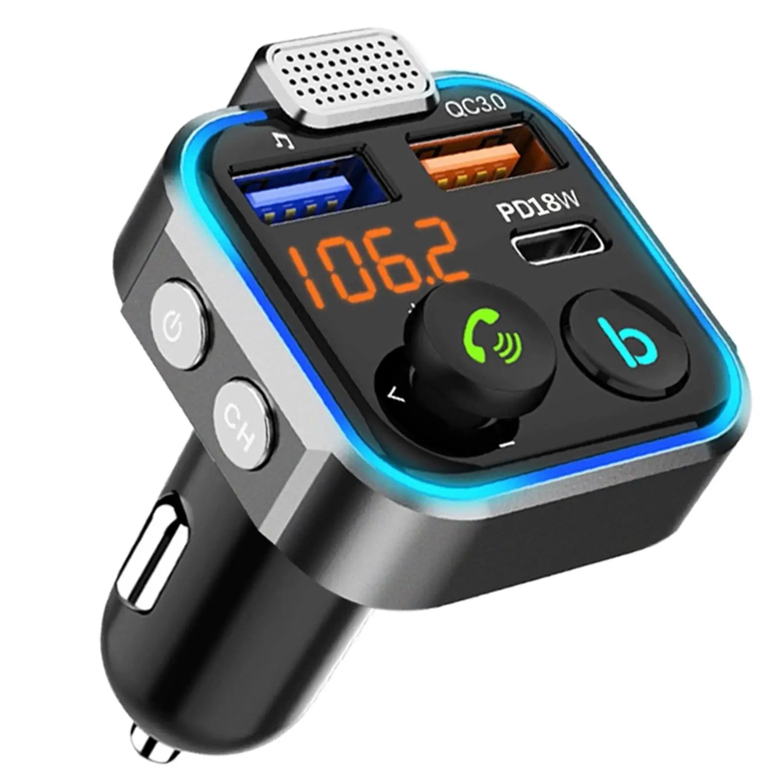 FM-трансмиттер автомобильный совместимый с Bluetooth 5,0 с MP3-плеером и микрофоном
FM-трансмиттер автомобильный совместимый с Bluetooth 5,0 с MP3-плеером и микрофоном
