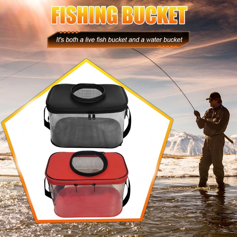 Foldable Fish Bucket Portable Skylight Breathable Fish Barrel Fish Box Transparent Storage Bucket EVA for Fishermen Accessories
Foldable Fish Bucket Portable Skylight Breathable Fish Barrel Fish Box Transparent Storage Bucket EVA for Fishermen Accessories