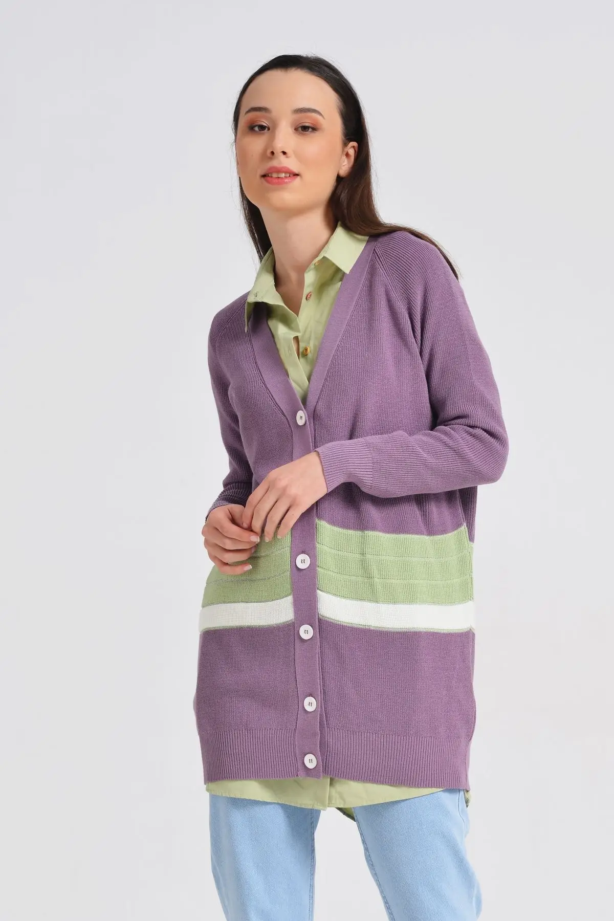Women's Cardigan Italian Sleeve Long Lilac Casual Knitted Quality Fashion Cardigan Sweaters Loose Sweater Sweater Sweater
Women's Cardigan Italian Sleeve Long Lilac Casual Knitted Quality Fashion Cardigan Sweaters Loose Sweater Sweater Sweater