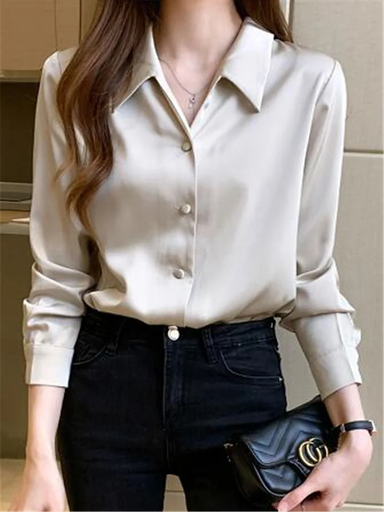 V-neck Satin Women Blouses OL Silk Shirts For Women Vintage Shirt Long Sleeve Blouse Elegant Woman Blouses Basise Female Tshirt
V-neck Satin Women Blouses OL Silk Shirts For Women Vintage Shirt Long Sleeve Blouse Elegant Woman Blouses Basise Female Tshirt