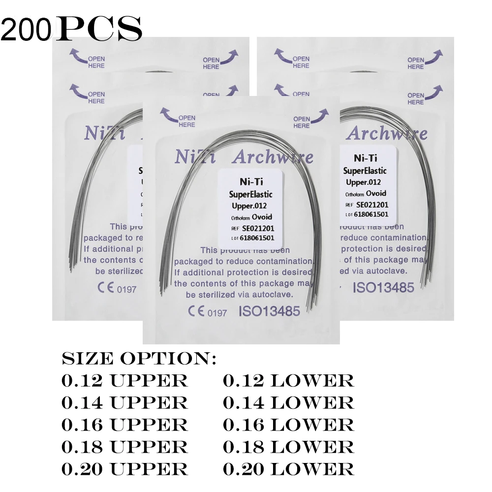 200pcs/20pack Form Squarerhigh quality 0.014 0.016 Round nicoel titamiun Dental Orthodontic Niti super elastic arch wires
200pcs/20pack Form Squarerhigh quality 0.014 0.016 Round nicoel titamiun Dental Orthodontic Niti super elastic arch wires