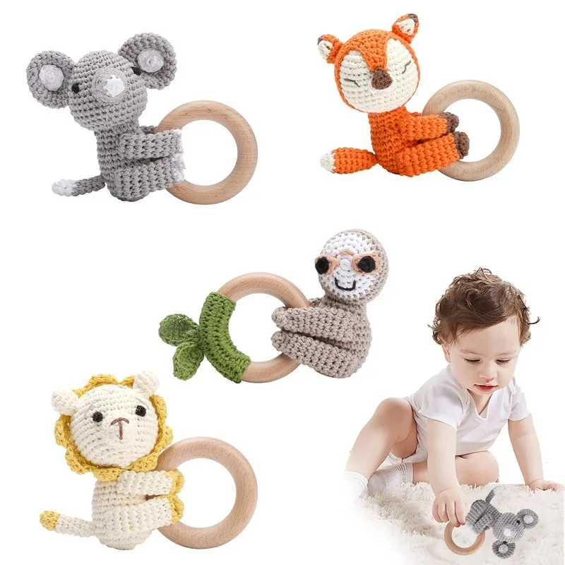 Baby Crochet Animals Rattle Toy Elephant Lion Wooden Ring Baby Teether Newborn Mobile Gym Educational Toy Birthday Gift
Baby Crochet Animals Rattle Toy Elephant Lion Wooden Ring Baby Teether Newborn Mobile Gym Educational Toy Birthday Gift