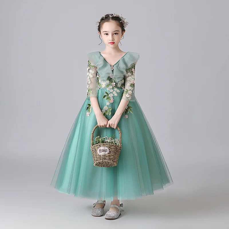 JIA JIA YA Children's Piano Performance Dress Flower Girl Wedding Little Girl Host Green Evening Dress
JIA JIA YA Children's Piano Performance Dress Flower Girl Wedding Little Girl Host Green Evening Dress