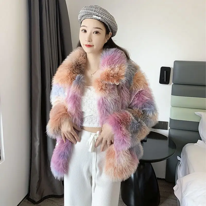 Korean Version Faux Imitation Fox Fur Coat Fashion Women's Autumn Winter Jacket Elegant Pearl Button Hairy Outerwear Female
Korean Version Faux Imitation Fox Fur Coat Fashion Women's Autumn Winter Jacket Elegant Pearl Button Hairy Outerwear Female
