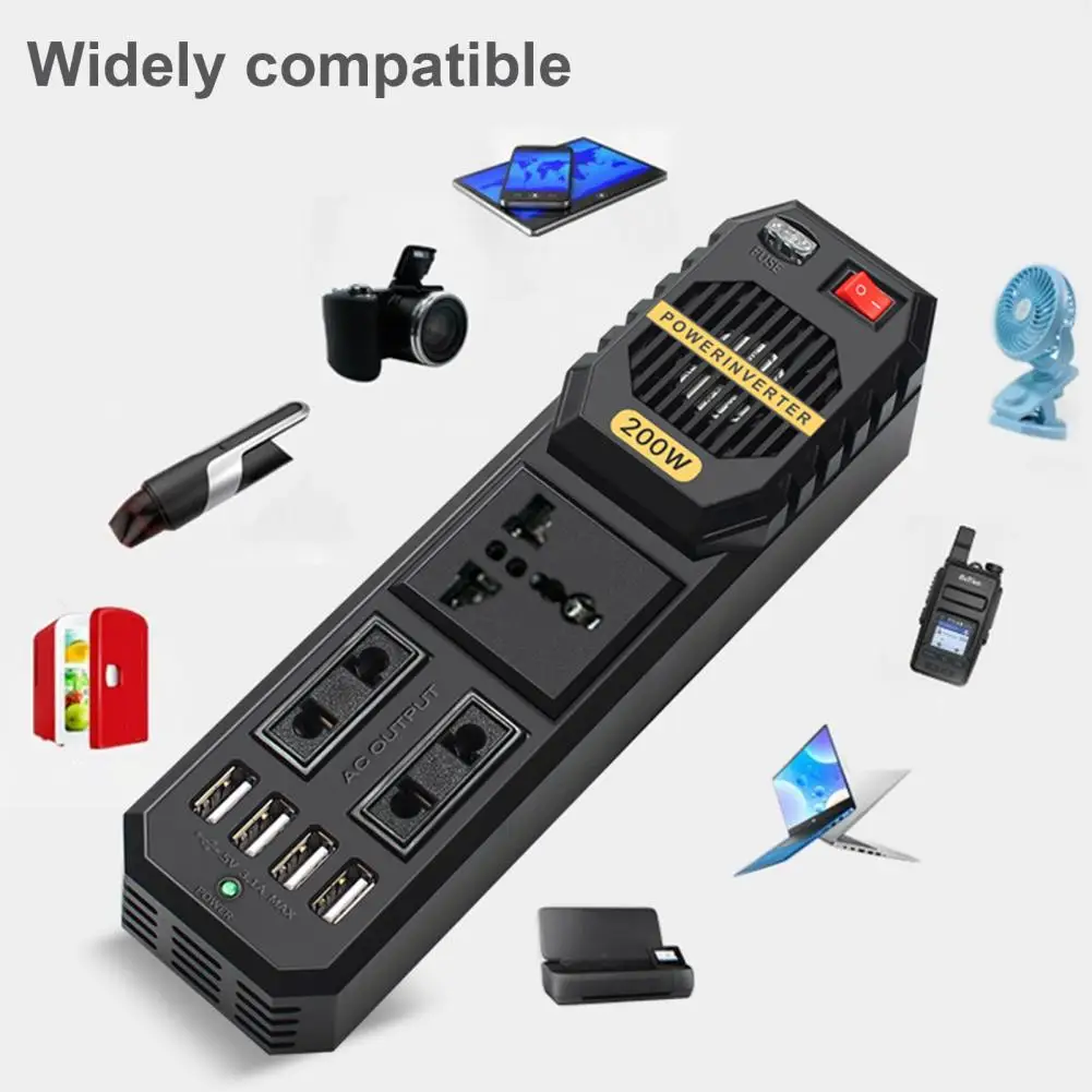 Power Inverter with Cooling Fan High-power Electronic Component DC 12V to AC 220V Power Converter for Automobile
Power Inverter with Cooling Fan High-power Electronic Component DC 12V to AC 220V Power Converter for Automobile