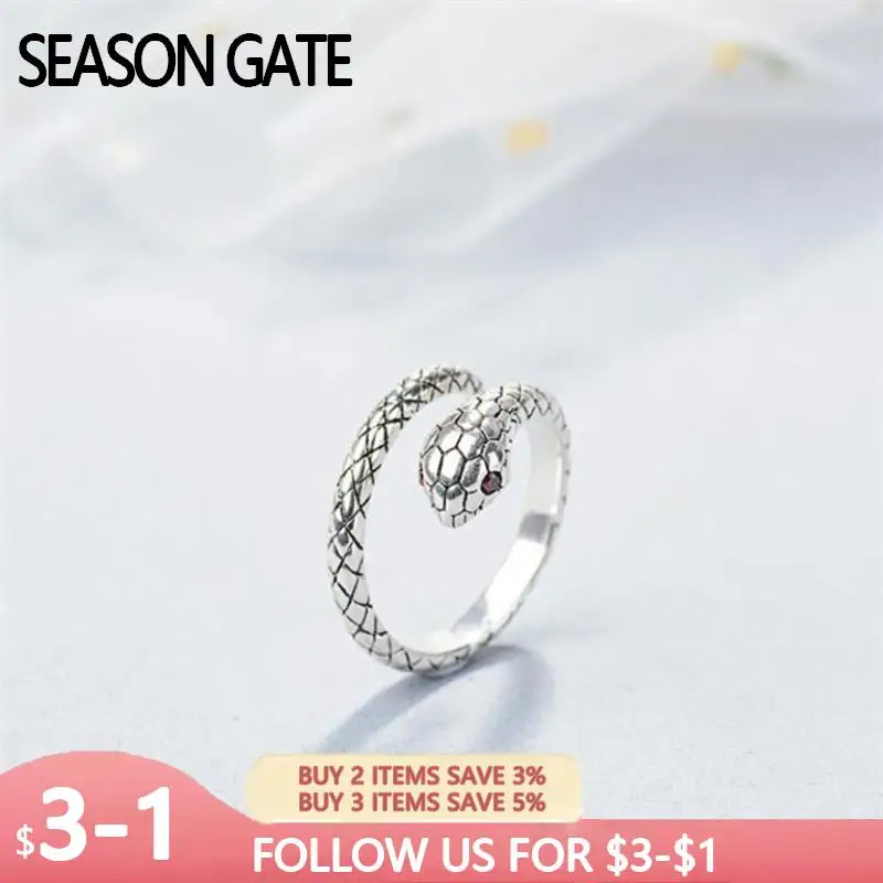 Season Gate Thai Silver Color Fashion Retro Red Eyes Snake Cobra Adjustable Size Open Ring for Woman Girls SR056
Season Gate Thai Silver Color Fashion Retro Red Eyes Snake Cobra Adjustable Size Open Ring for Woman Girls SR056