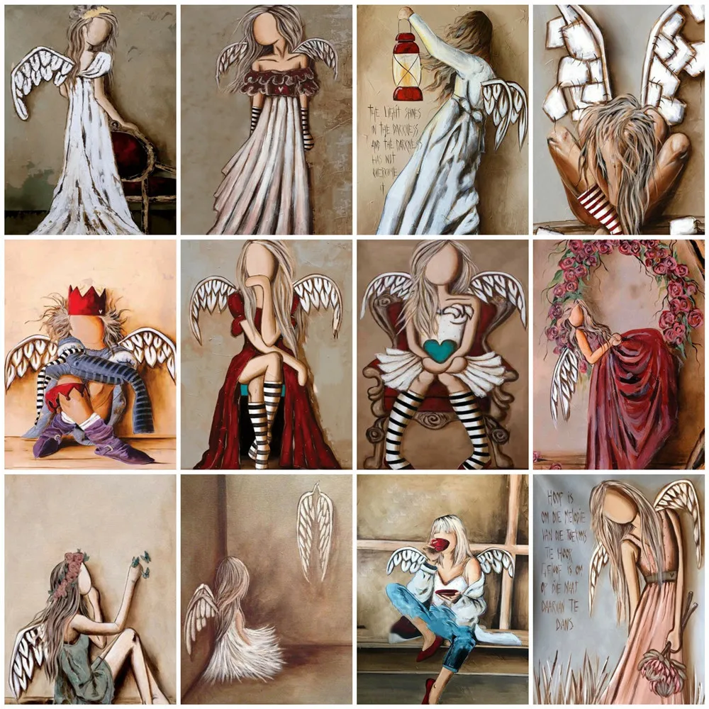 HUACAN Oil Painting By Numbers Angel Girl Modern DIY Frame Cartoon Picture Handpainted Canvas Home Decoration 60x75cm
HUACAN Oil Painting By Numbers Angel Girl Modern DIY Frame Cartoon Picture Handpainted Canvas Home Decoration 60x75cm