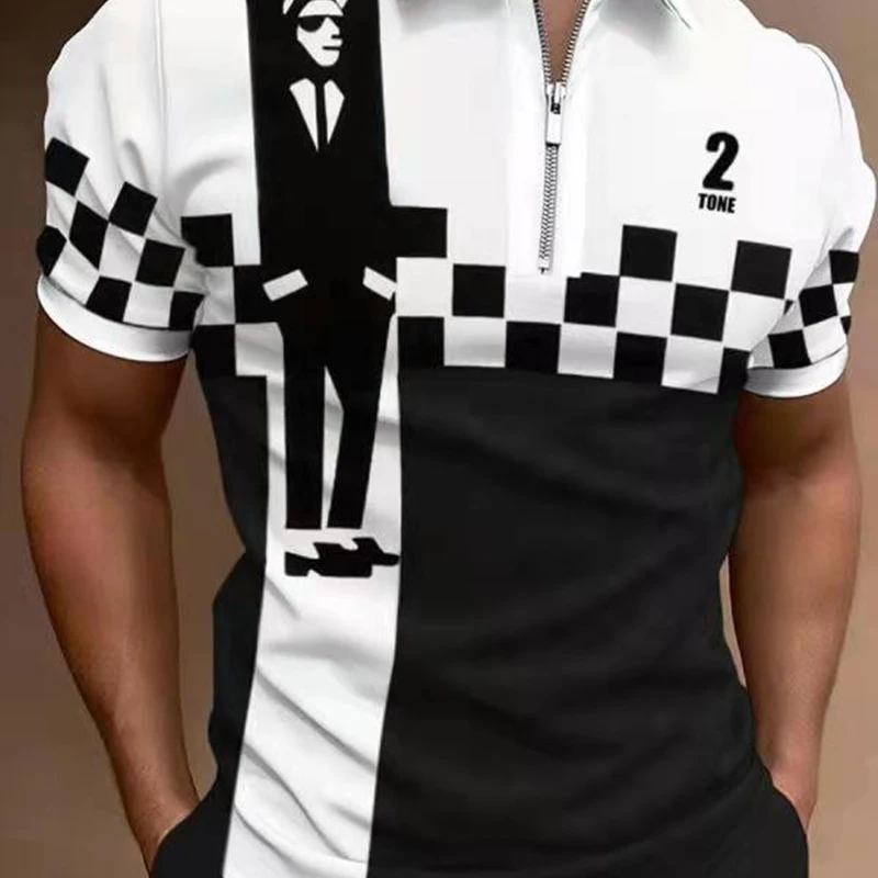 Shirt Fashion Striped Patchwork Short Sleeve Tops For Men Casual Turn-down Collar Zip-up Polo Shirts 2021 Summer Men's Slim Polo
Shirt Fashion Striped Patchwork Short Sleeve Tops For Men Casual Turn-down Collar Zip-up Polo Shirts 2021 Summer Men's Slim Polo