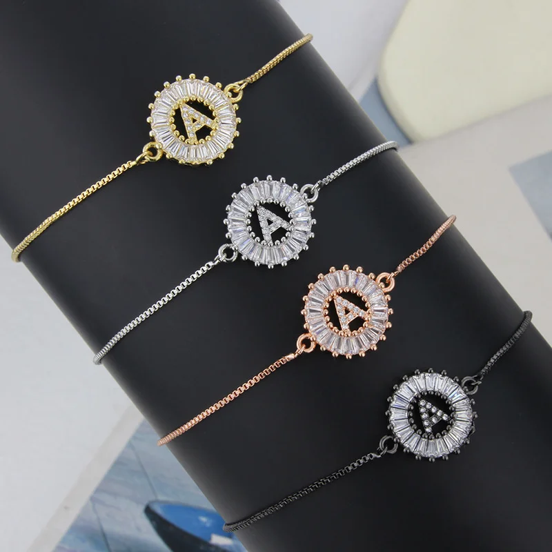 Cubic Zircon Pendant Bracelet Ladies AZ Initials Copper Bracelet Adjustable Chain Best Jewelry Gifts Hot Sale for Couples
Cubic Zircon Pendant Bracelet Ladies AZ Initials Copper Bracelet Adjustable Chain Best Jewelry Gifts Hot Sale for Couples