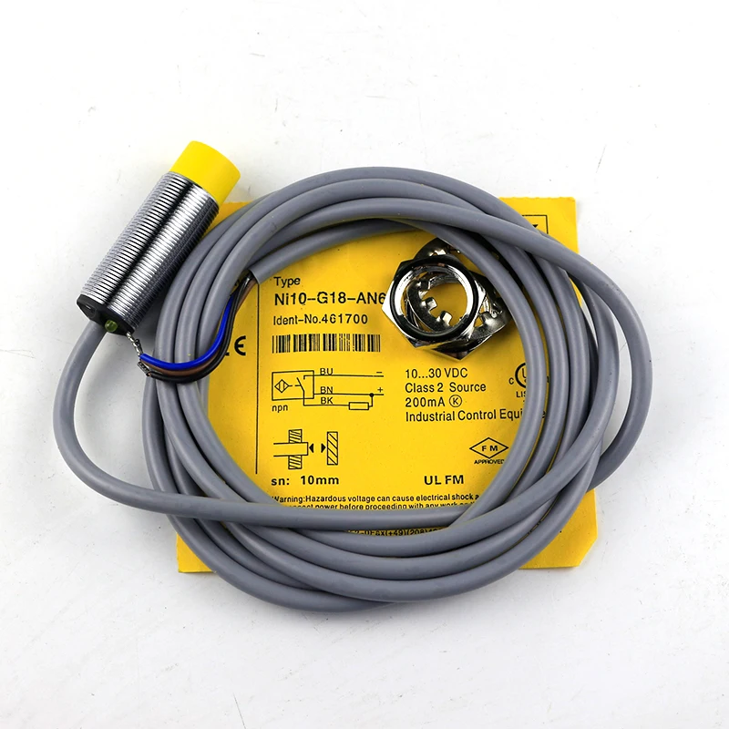 NI10-G18-AN6X Inductive Proximity Sensor Cylindrical Proximity Switch DC Three-wire NPN Normally Open Waterproof Sensor
NI10-G18-AN6X Inductive Proximity Sensor Cylindrical Proximity Switch DC Three-wire NPN Normally Open Waterproof Sensor