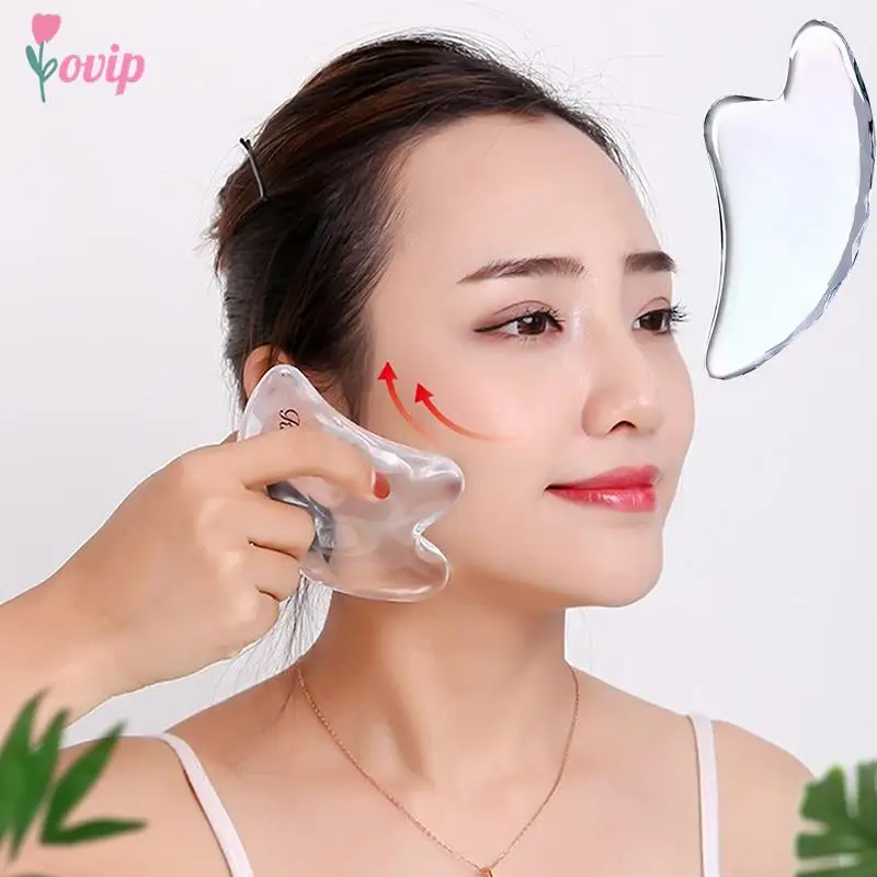 

1Pcs Resin Guasha Scraping Massage Scraper Face Massager Acupuncture Gua Sha Board Acupoint Face Eye Care SPA Massage Tool