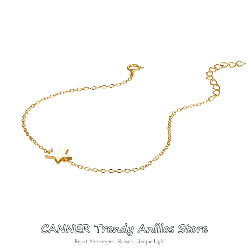CANENR Korean Cute Star Pendant Bracelet 925 Sterling Silver Trendy Elegant Shiny Gold Color Chain Bracelets Women Jewelry Gift
CANENR Korean Cute Star Pendant Bracelet 925 Sterling Silver Trendy Elegant Shiny Gold Color Chain Bracelets Women Jewelry Gift
