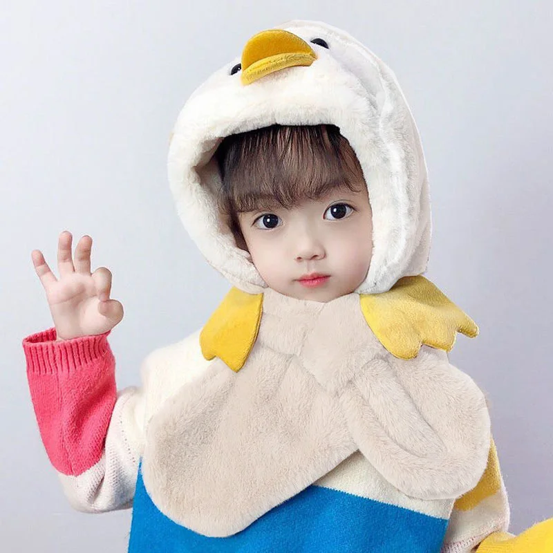 Winter Baby's hats scarves integrated Faux Fur Kids Hats Cartoon Duck Warm Neck Ear Cap for Boys Girls Windproof Infant Stuffs
Winter Baby's hats scarves integrated Faux Fur Kids Hats Cartoon Duck Warm Neck Ear Cap for Boys Girls Windproof Infant Stuffs