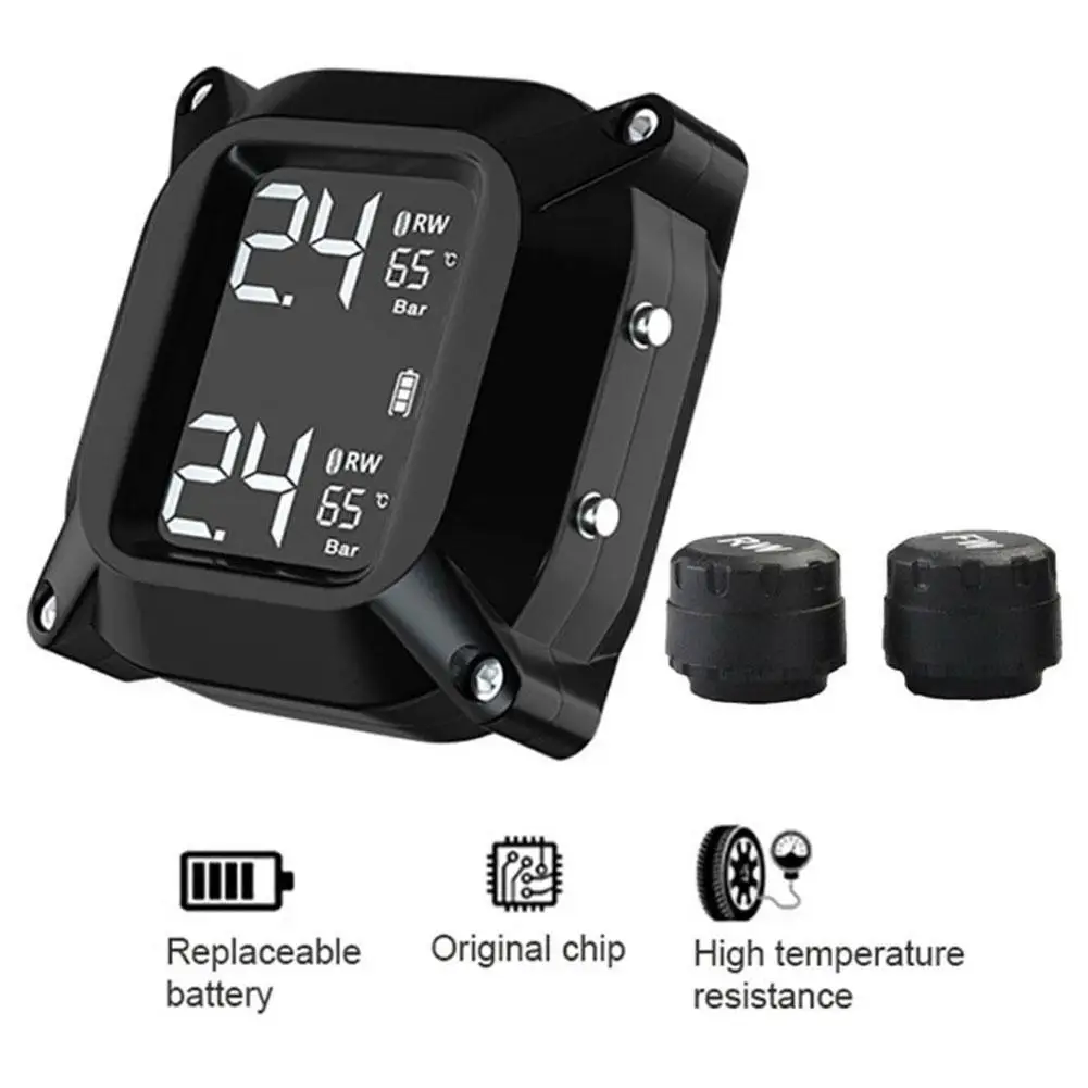Motorcycle Wireless Tire Pressure Monitoring System Tpms High-precision Digital Display Tyre External Sensors Monitor
Motorcycle Wireless Tire Pressure Monitoring System Tpms High-precision Digital Display Tyre External Sensors Monitor